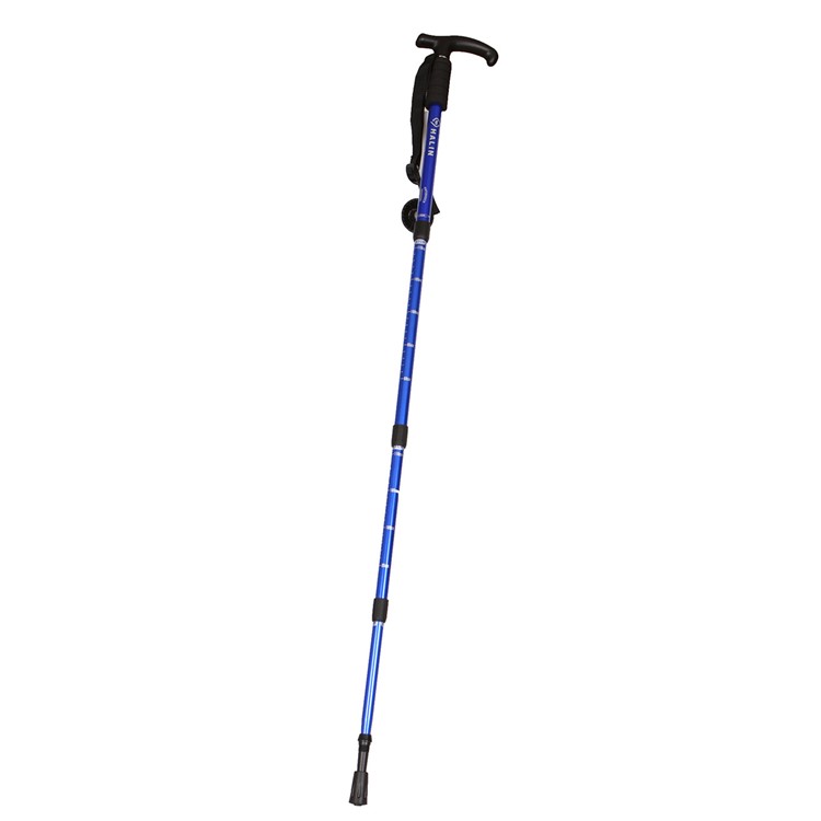 HALIN T Shape Lightweight Aluminum Alloy 4 Sections Adjustable Stick Trekking Pole - Blue-4