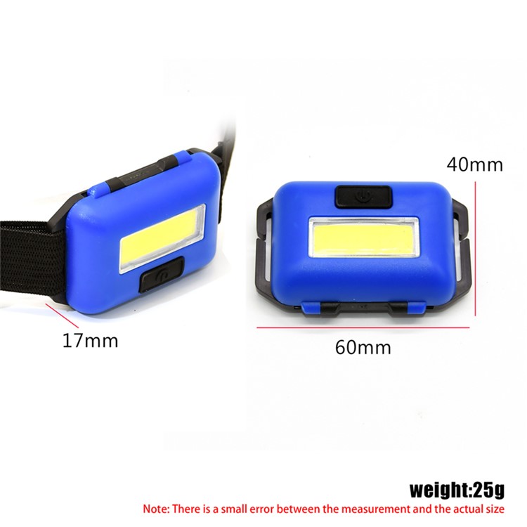 COB LED Head Light Lamp 3 Modes Rainproof Outdoor Camping Fishing Headlight - Blue-2