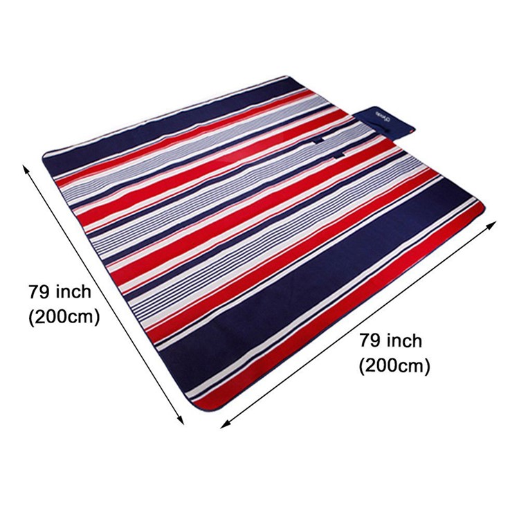 YODO Almofada De Almofada De Prova De Humidade Dobrável Resistente A Água (200 X 200cm) - Vermelho / Listras Azuis-6