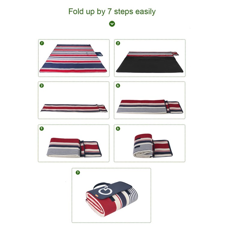 YODO Folding Moisture-proof Mat Pad Water-Resistant Picnic Blanket Tote (200 x 200cm) - Dinosaur Pattern-13