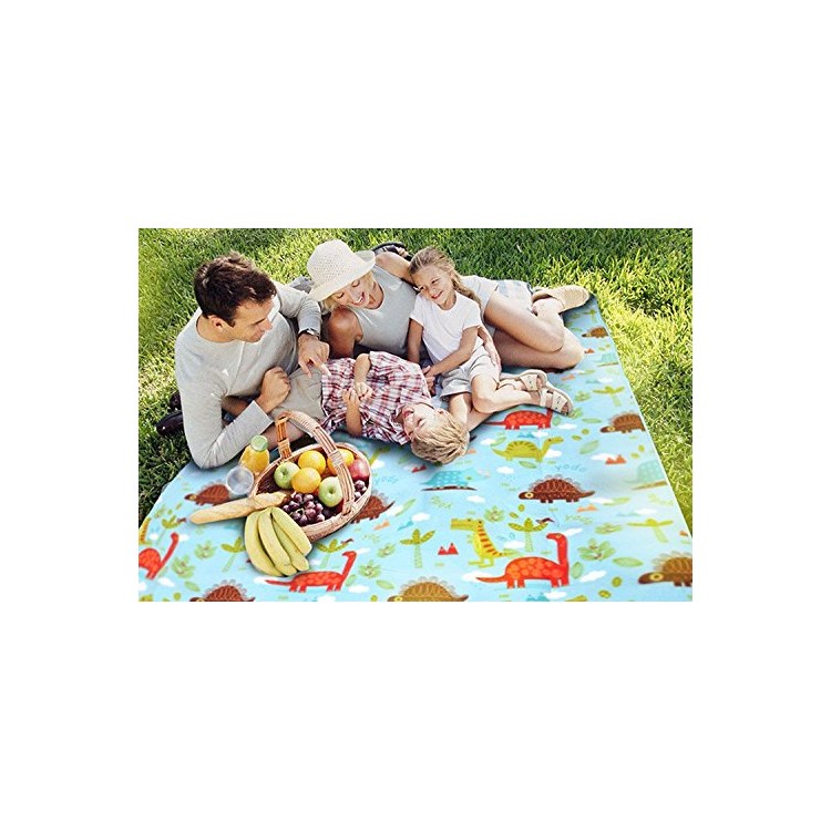 YODO Folding Moisture-proof Mat Pad Water-Resistant Picnic Blanket Tote (200 x 200cm) - Dinosaur Pattern-3