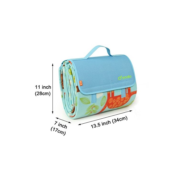 YODO Folding Moisture-proof Mat Pad Water-Resistant Picnic Blanket Tote (200 x 200cm) - Dinosaur Pattern-5