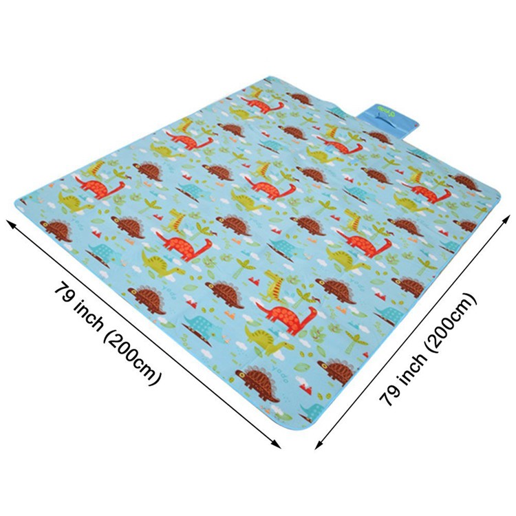 YODO Folding Moisture-proof Mat Pad Water-Resistant Picnic Blanket Tote (200 x 200cm) - Dinosaur Pattern-6
