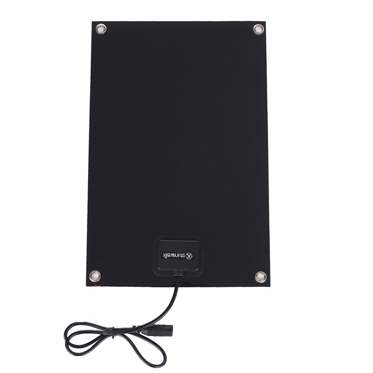 SUNWALK 6W 12V Monocrystalline Semi-flexible Silicon Solar Panel with 2.1mm x 5.5mm DC Plug and DC Cable, 250 x 170 x 3mm-1
