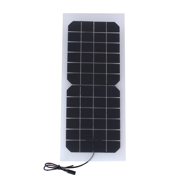 SUNWALK 10W 12V Monocrystalline Semi-flexible Silicon Solar Panel with 2.1mm x 5.5mm DC Plug and DC Cable, 440 x 190 x 5mm-1