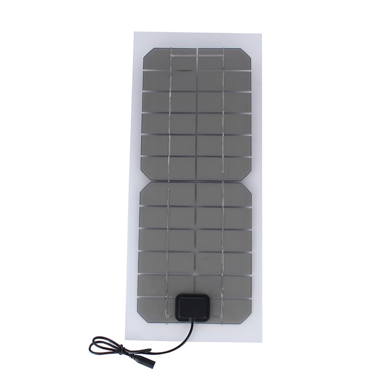 SUNWALK 10W 12V Monocrystalline Semi-flexible Silicon Solar Panel with 2.1mm x 5.5mm DC Plug and DC Cable, 440 x 190 x 5mm-1