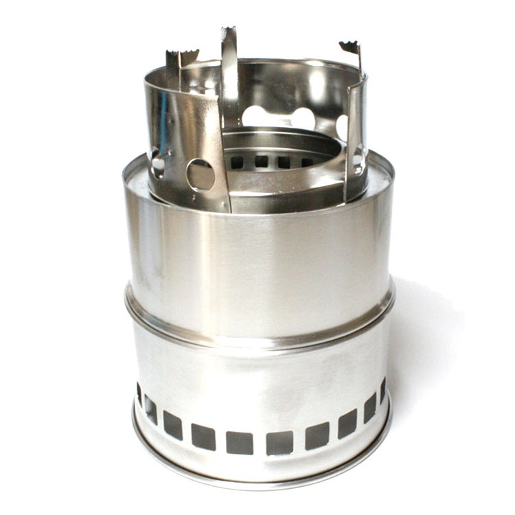 Portable Detachable Stainless Steel Cooking Stove Wood Solidified Alcohol Furnace for Outdoor Picnic BBQ-2