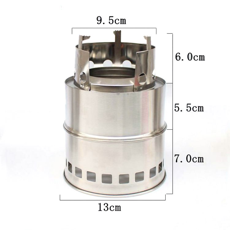 Portable Detachable Stainless Steel Cooking Stove Wood Solidified Alcohol Furnace for Outdoor Picnic BBQ-3