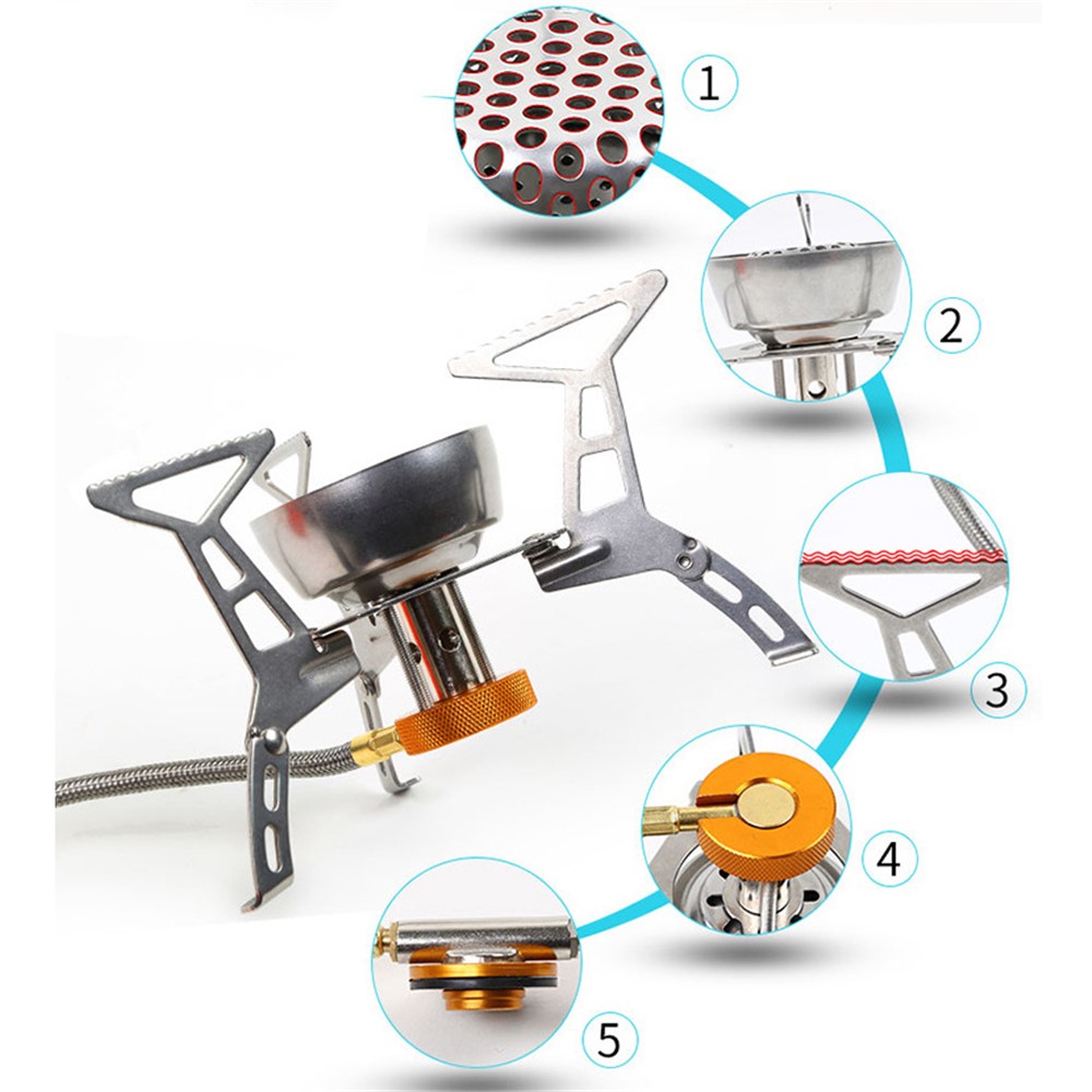 Outdoor Camping Stove Portable Collapsible Windproof Furnace-3