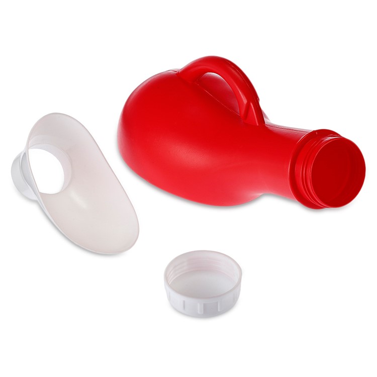Unisex Portable Camping Disposable Plastic Urinal Pot Urine Bottle - Red-1