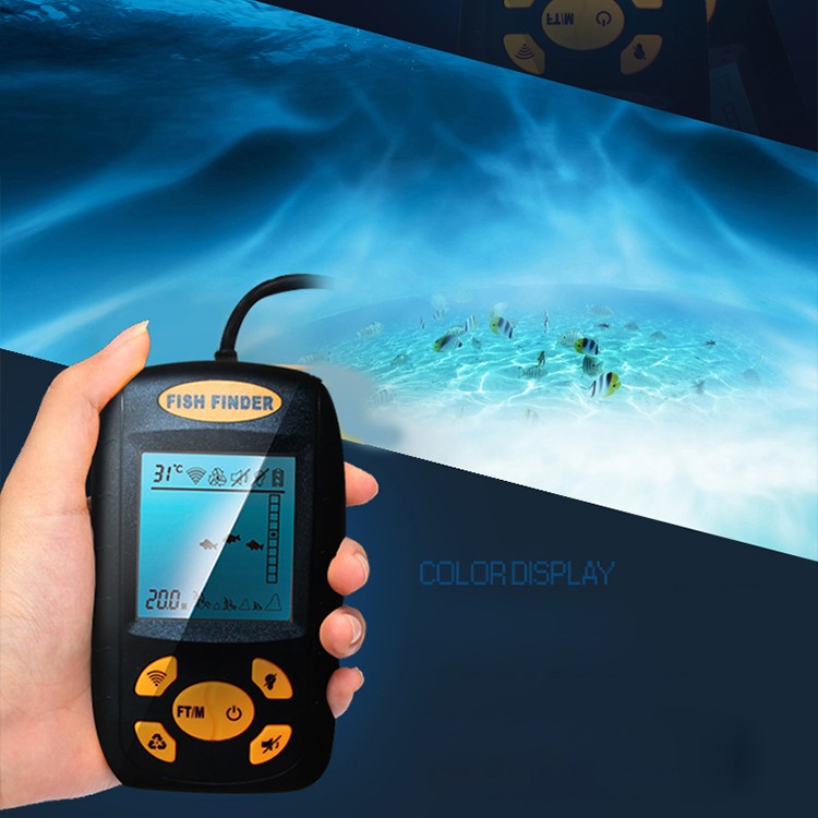 XF01 Portable LCD Fish Finder Ultrasonic Wired Fish Finder Detector-3