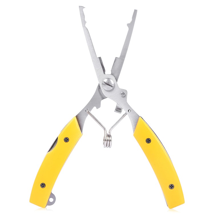 MPE10 Compact Lightweight Fish Hook Remover Fishing Line Cutter Fishing Pliers - Yellow-1