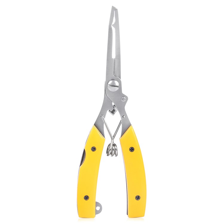 MPE10 Compact Lightweight Fish Hook Remover Fishing Line Cutter Fishing Pliers - Yellow-4