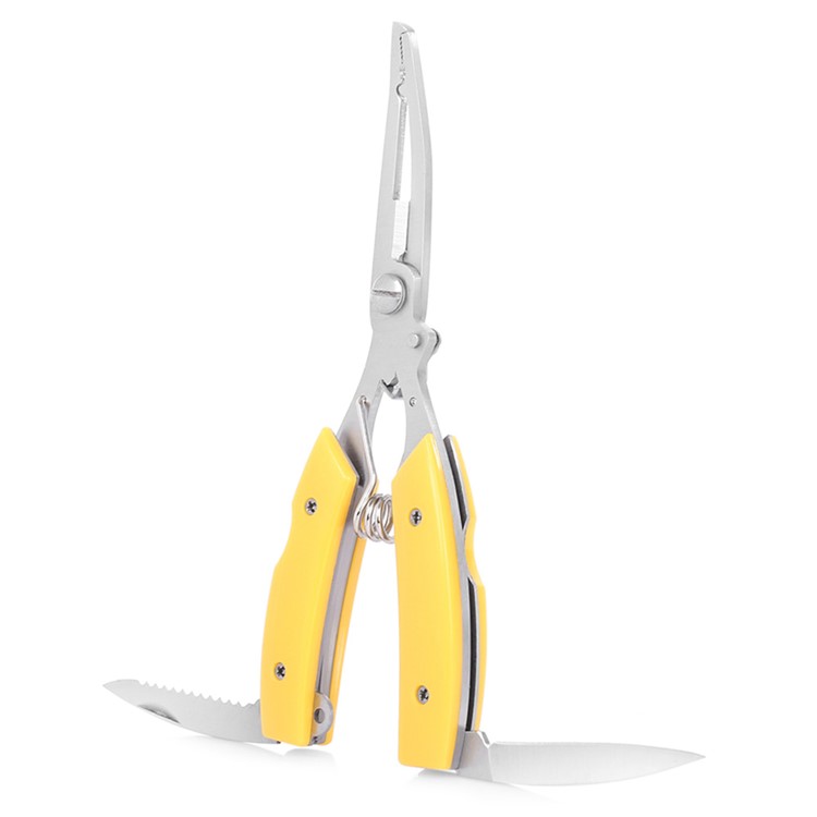 MPE10 Compact Lightweight Fish Hook Remover Fishing Line Cutter Fishing Pliers - Yellow-5