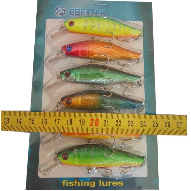 6Pcs/Set Fishing Lure Spinnerbait Life-like Striped Bass Fishing Lures-6