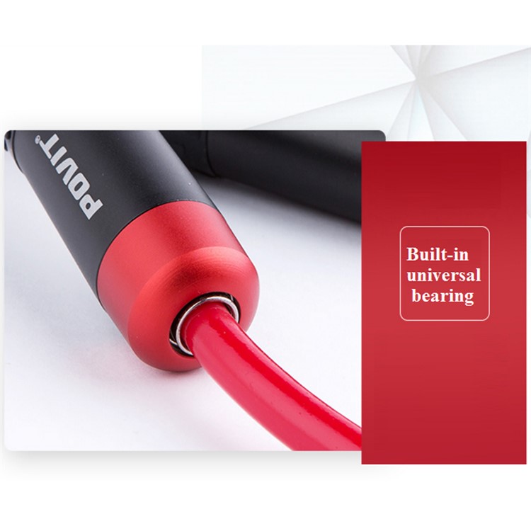 POVIT Heavy Bearing Skipping Rope Aluminium Handle Bold PVC Rope Crossfit Gym Exercise Jump Rope - Red-6