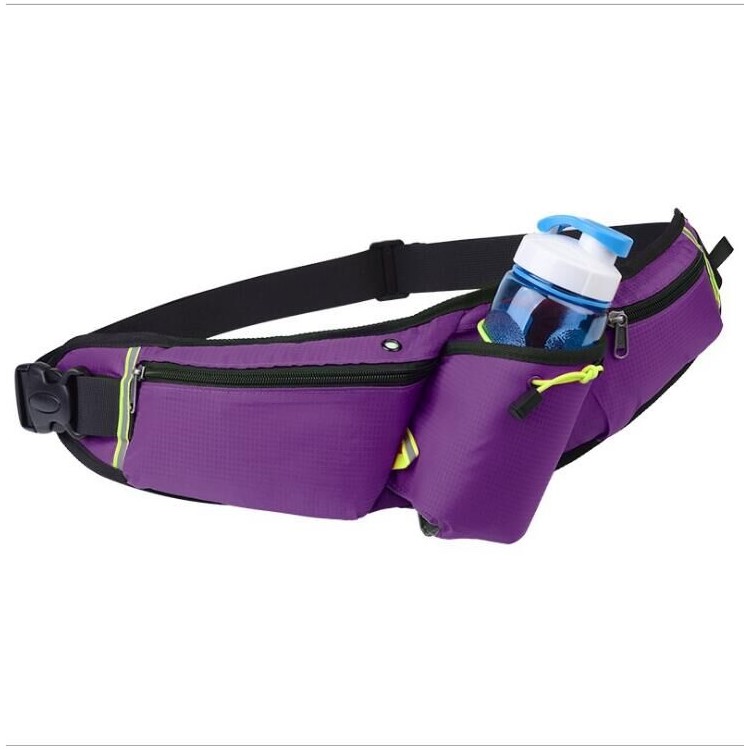 Marsupio Sportivo Riflettente Di Grande Capienza Con Tasca Portabottiglie - Viola-1