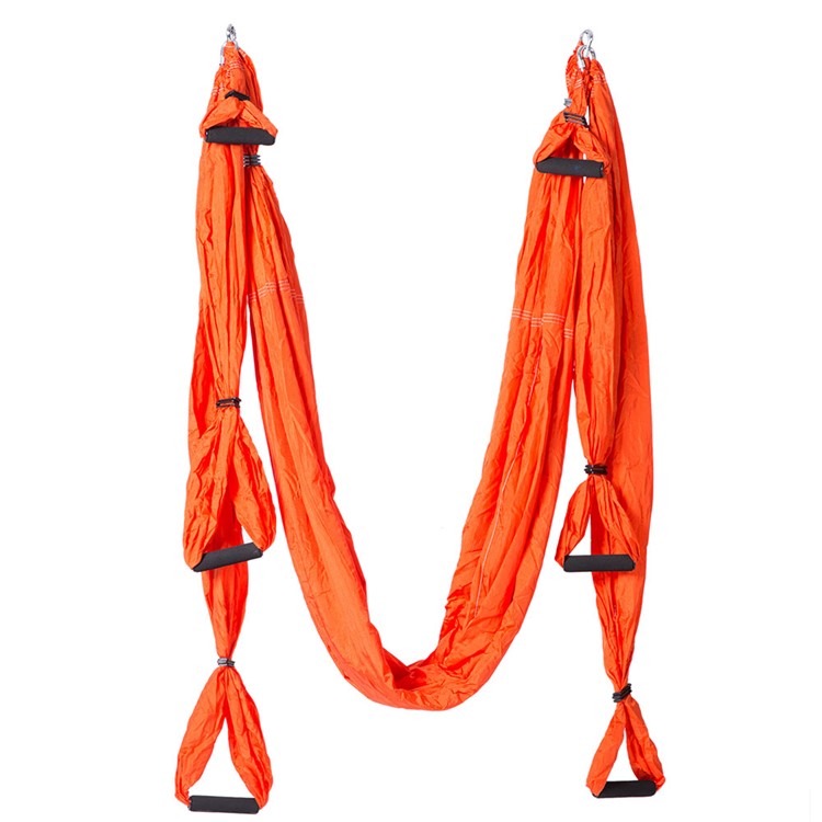 Yoga Flying Swing Anti-gravity Yoga Hammock Body Building Fitness Equipment - Orange-5