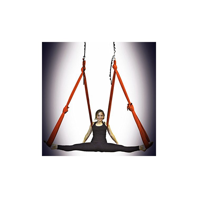 Yoga Flying Swing Anti-gravity Yoga Hammock Body Building Fitness Equipment - Orange-6