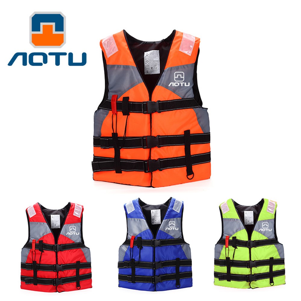 AOTU Adult's Life Vest Life Jacket Survival Aid Lifesaving Vest with Cross Belt and Whistle (AT9035-1) - Blue-5