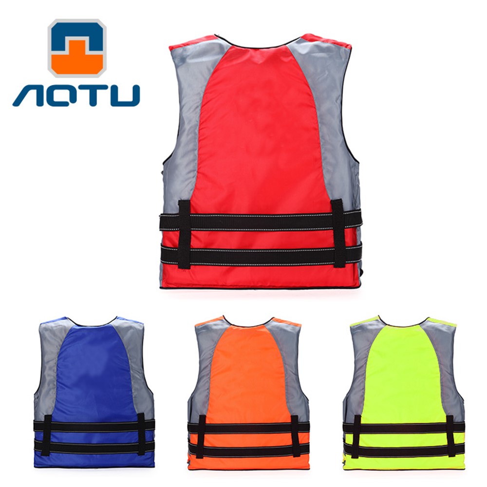 AOTU Adult's Life Vest Life Jacket Survival Aid Lifesaving Vest with Cross Belt and Whistle (AT9035-1) - Blue-6