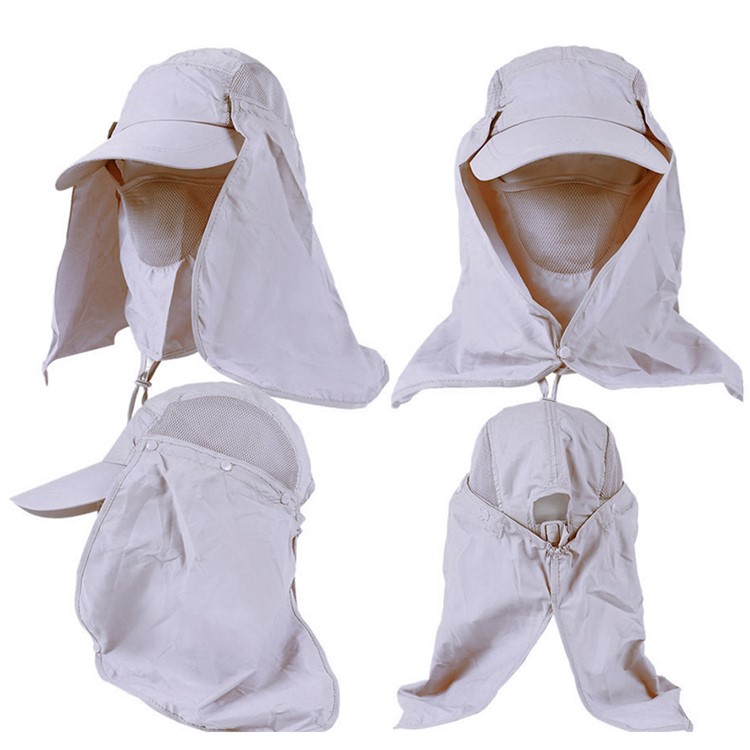 AOTU AT8712 Detachable Outdoor 360 Degree Anti-UV Breathable Face Cover Cap - Grey-2