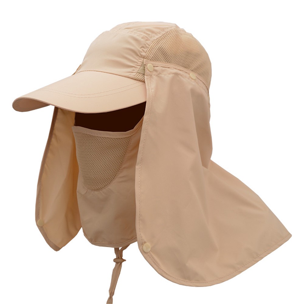 AOTU AT8712 Outdoor Wide Brim Face Neck Cover Flap Sun Hat 360° Protection Sun Cap - Khaki-1