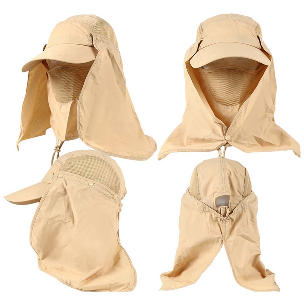 AOTU AT8712 Outdoor Wide Brim Face Neck Cover Flap Sun Hat 360° Protection Sun Cap - Khaki-2