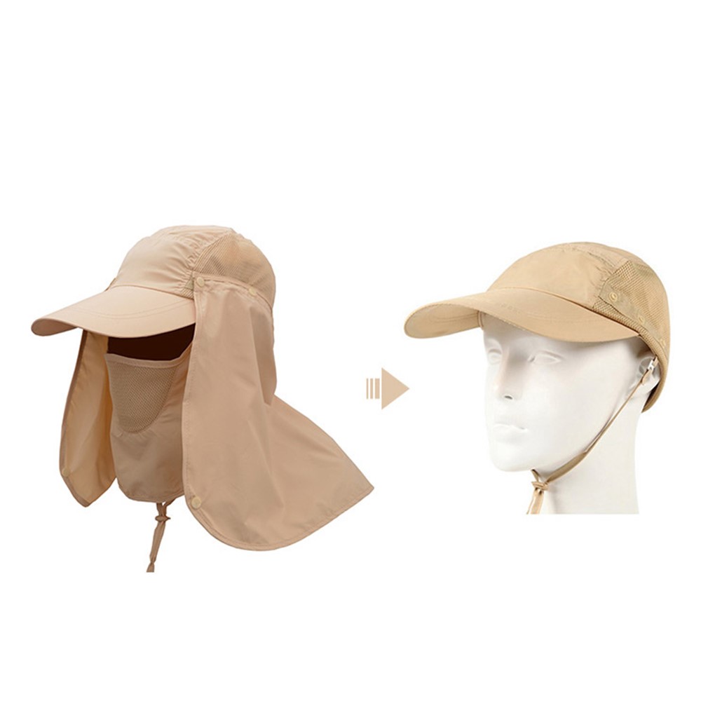 AOTU AT8712 Outdoor Wide Brim Face Neck Cover Flap Sun Hat 360° Protection Sun Cap - Khaki-3