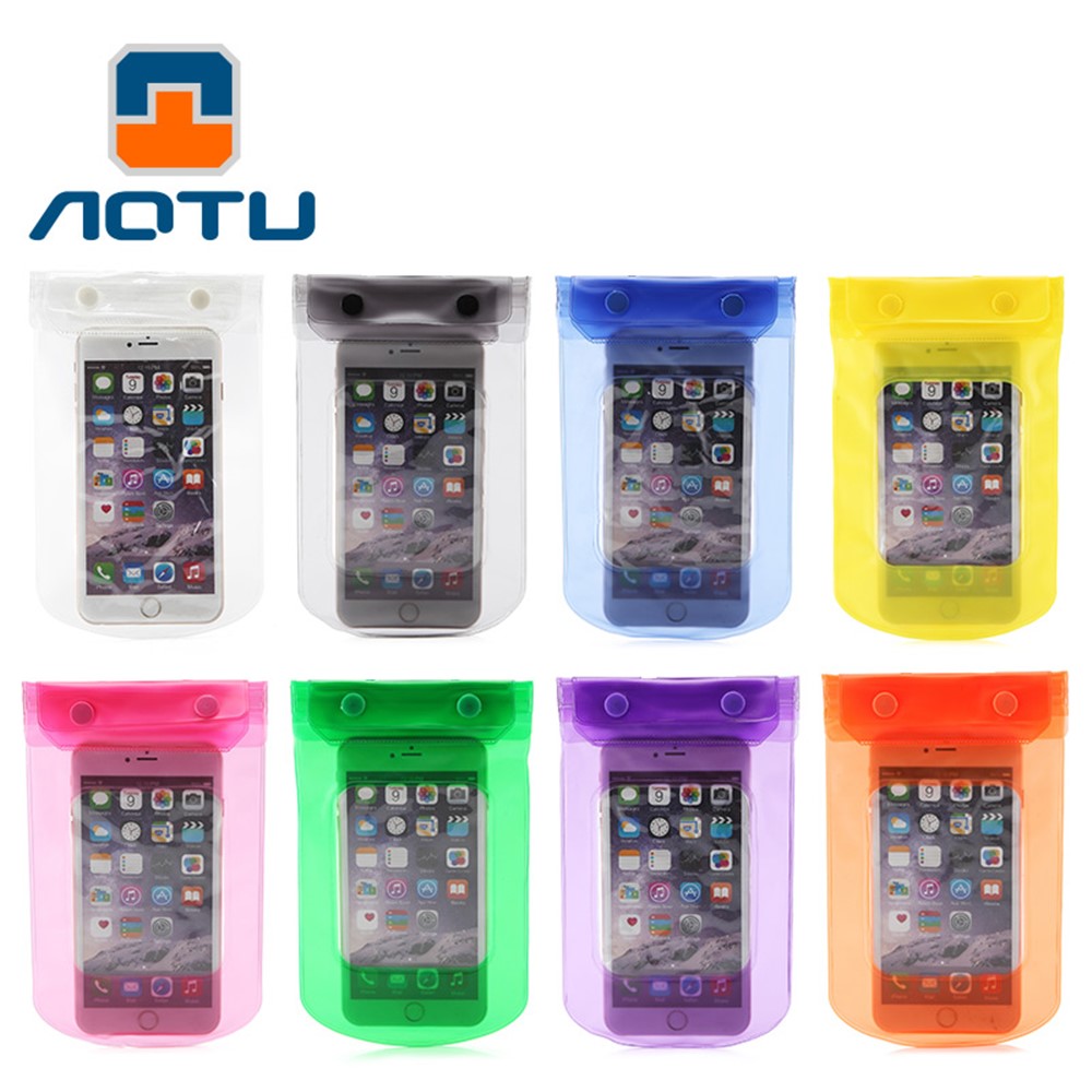 AOTU AT6634 Waterproof Noctilucent Bag Strap Phone Case for iPhone Huawei Samsung Etc. - Black-3