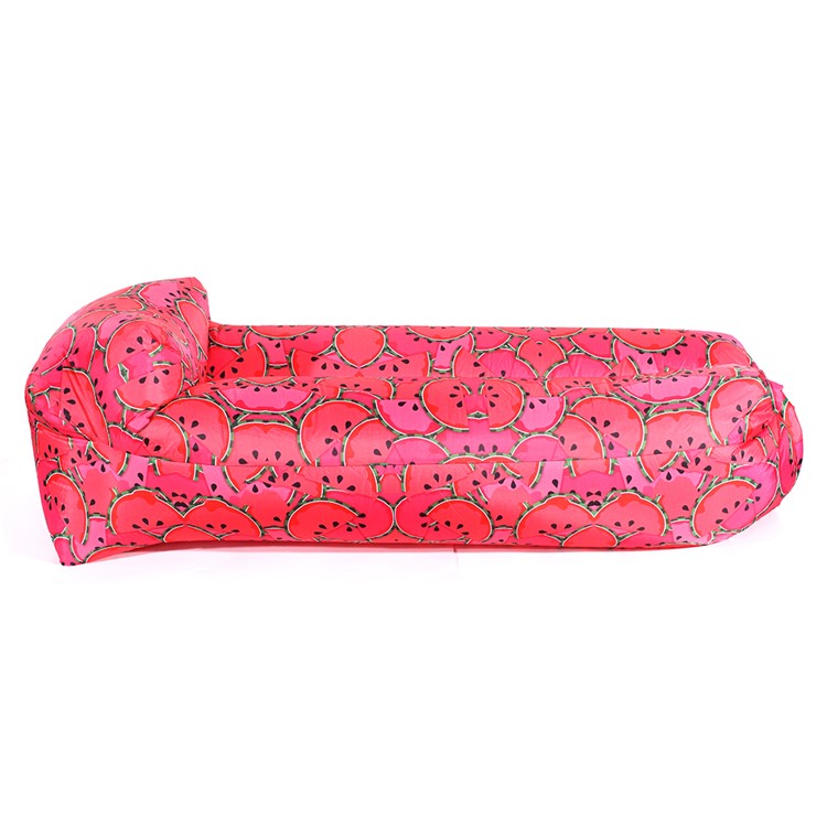 Beach Camping Rest Inflatable Air Sofa Couch Lazy Bag Square Side - Red-5