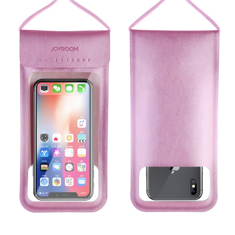 

JOYROOM CY701 TPU + PU Кожаный Спортивный Чехол Для Мобильного Телефона Водонепроницаемый Мешок Для Смартфона С Ремешком Для Шеи Для Iphone Samsung Huawei И Т. Д. - Розовый