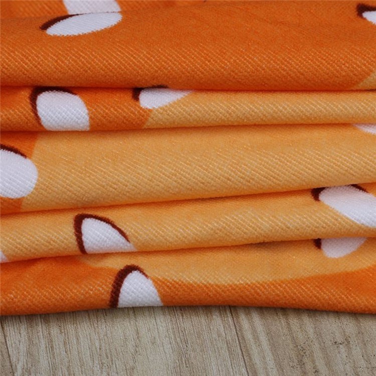 New Printed Round Sunbath Blanket with Tassels Bath Towels (150cm) - Hamburger-4