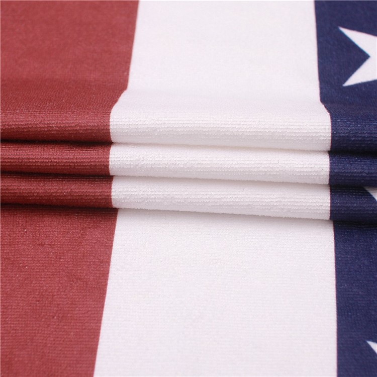 Ladies' Printed 150cm Sandy Swimming Sunbath Shawl Cover with Tassels - American Flag-4