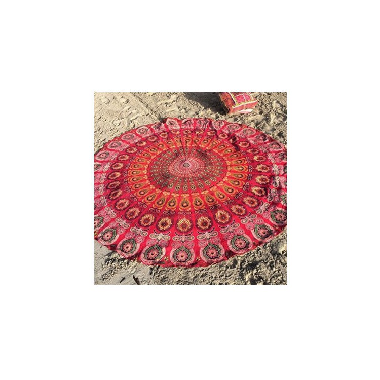 150cm Polyester Mandala Round Beach Throw Towel Shawl Tablecloth - Style A-1