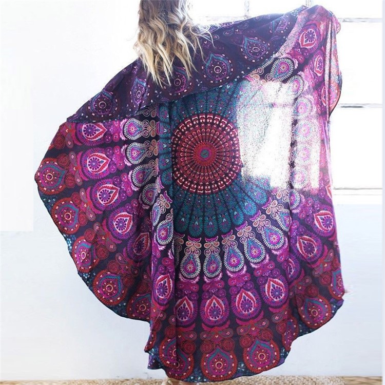 150cm Mandala Roundie Polyester Beach Towel Shawl Tapestry - Style E-2