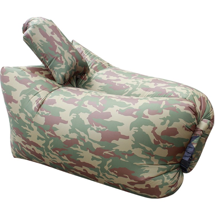 GOLDEN TAI Portable Air Inflation Sofa Couch Bag + Pillow for Beach Camping Rest - Camouflage-1
