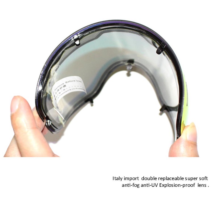 COPOZZ 4-lens Goggles Set Snowmobile Snowboard Skate Ski Goggles Anti-Fog UV Glasses with Detachable Lens - Black-10