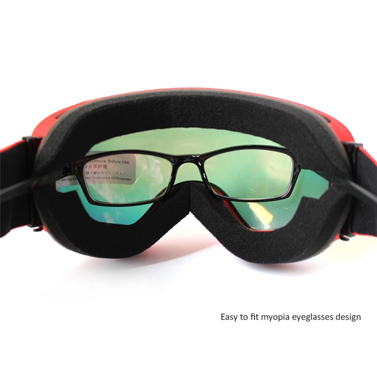 COPOZZ 4-lens Goggles Set Snowmobile Snowboard Skate Ski Goggles Anti-Fog UV Glasses with Detachable Lens - Black-12
