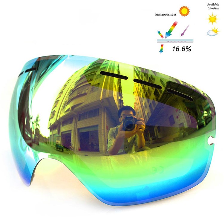 COPOZZ 4-lens Goggles Set Snowmobile Snowboard Skate Ski Goggles Anti-Fog UV Glasses with Detachable Lens - Black-2