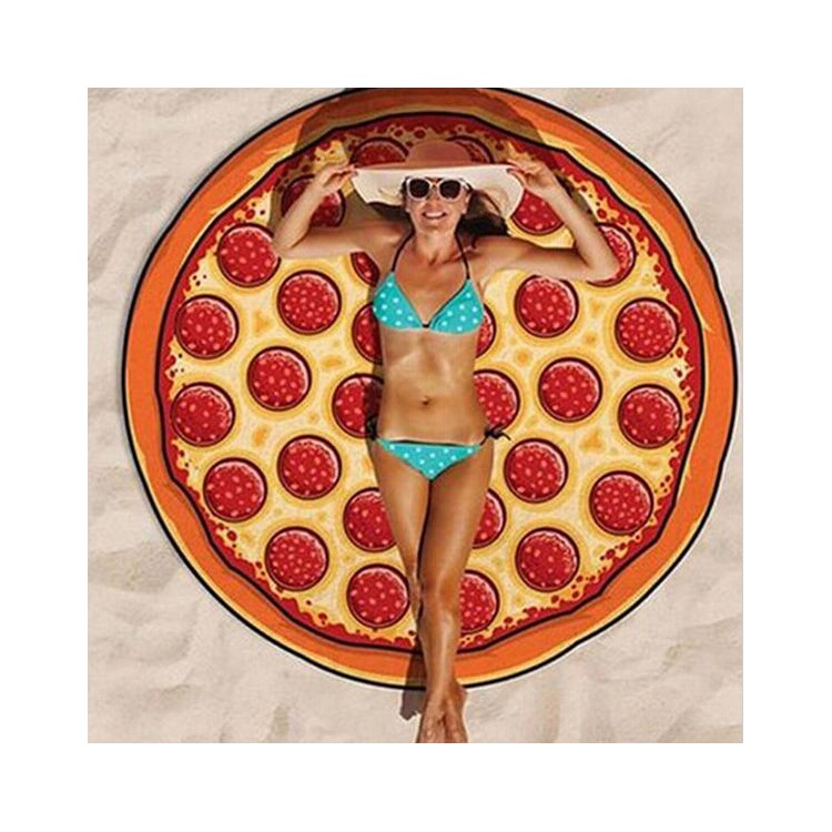 Pizza Redonda Verão Toalha De Praia Mulheres Lenço De Lenço À Prova De Sol-1