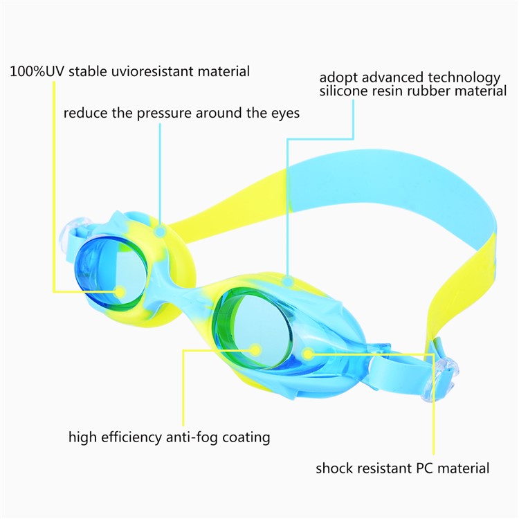 Cartoon Fish Shape Children Swimming Goggles Fog-proof HD Silicone Swimming Goggles-2