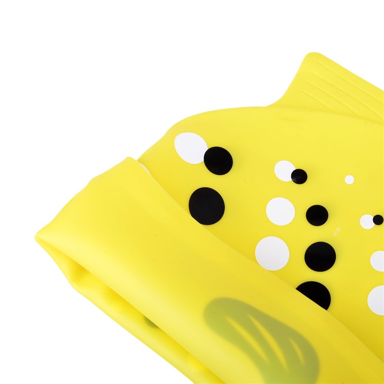 Children Swimming Cap Cartoon Fish Shape Elastic Silicone Swim Cap - Yellow-4
