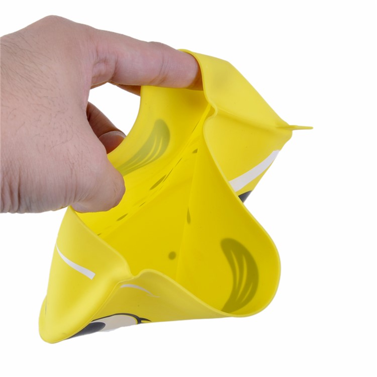 Children Swimming Cap Cartoon Fish Shape Elastic Silicone Swim Cap - Yellow-6