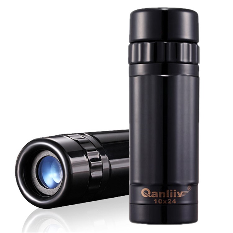 10X24 Portable Outdoor Hiking Sightseeing Monocular Telescope with Non-slip Handle Design - Black-1