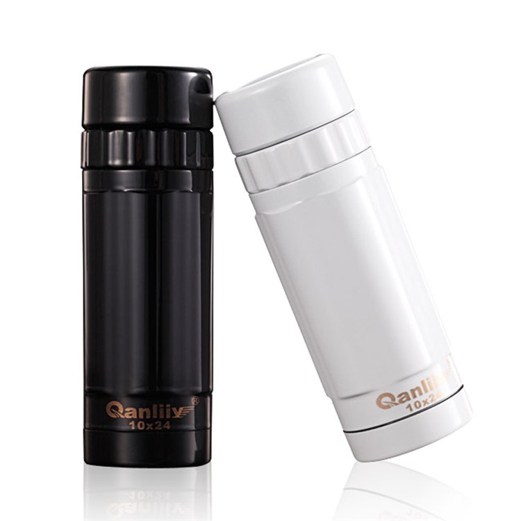 10X24 Portable Outdoor Hiking Sightseeing Monocular Telescope with Non-slip Handle Design - Black-11