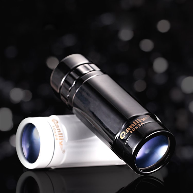 10X24 Portable Outdoor Hiking Sightseeing Monocular Telescope with Non-slip Handle Design - Black-12