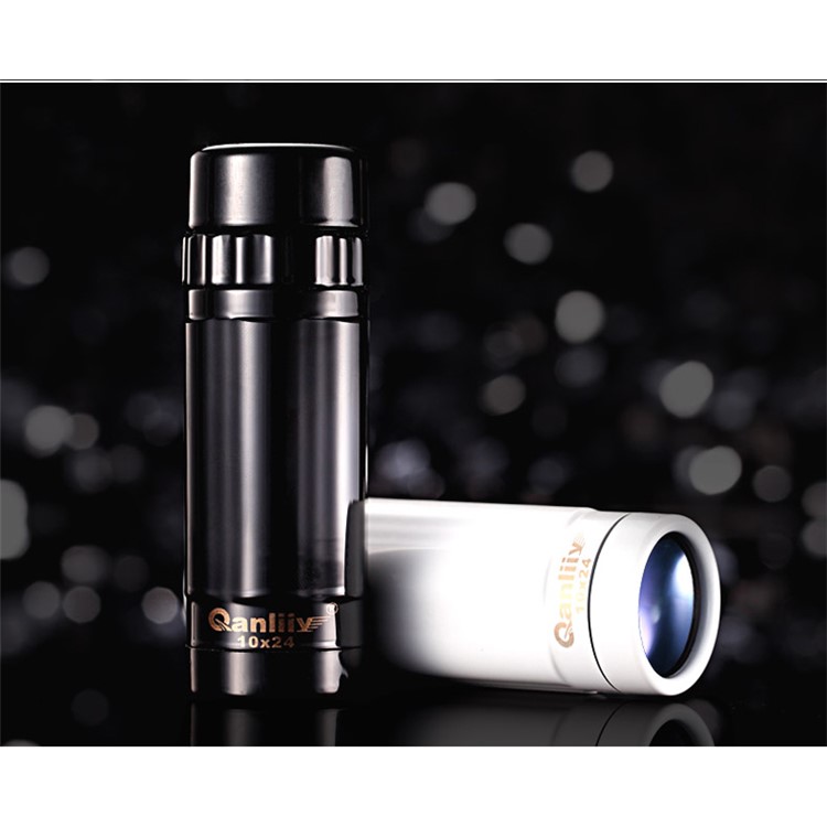 10X24 Portable Outdoor Hiking Sightseeing Monocular Telescope with Non-slip Handle Design - Black-13