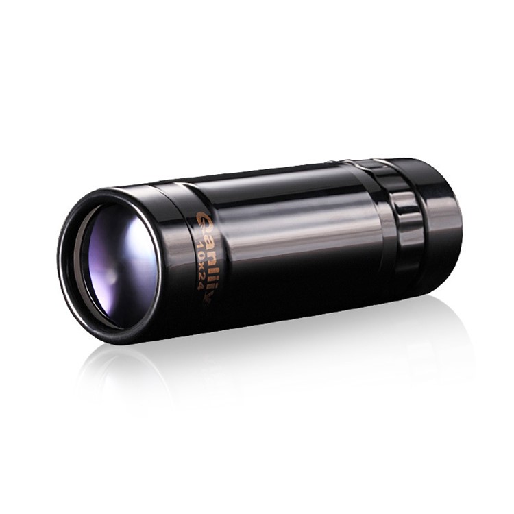 10X24 Portable Outdoor Hiking Sightseeing Monocular Telescope with Non-slip Handle Design - Black-8