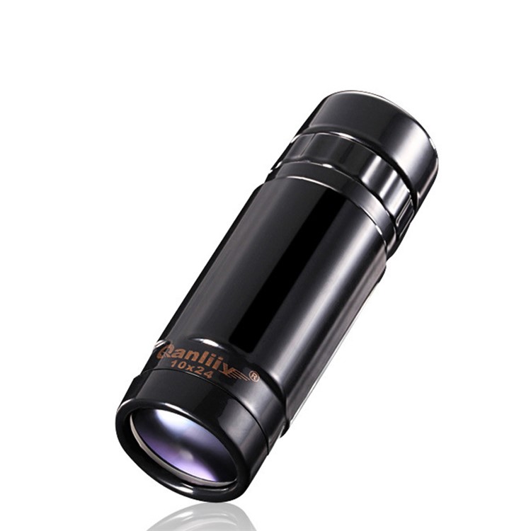 10X24 Portable Outdoor Hiking Sightseeing Monocular Telescope with Non-slip Handle Design - Black-9